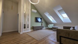 BABEȘ PREMIUM RESIDENCE: Luxury Apartment for Rent in Cluj-Napoca, 5 minutes from the University of Medicine and Pharmacy, living room, bedroom, kitchen and bathroom, Victor Babes street. Video